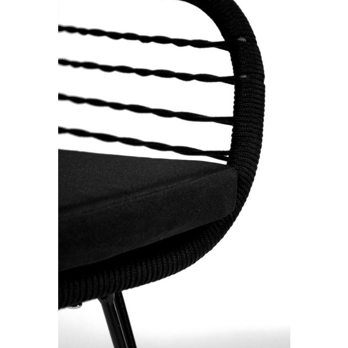 Kobolo 4-Fußstuhl Gartenstuhl RETRO BLACK schwarz - Metallgestell (aus Taslan 1 St) JN11354