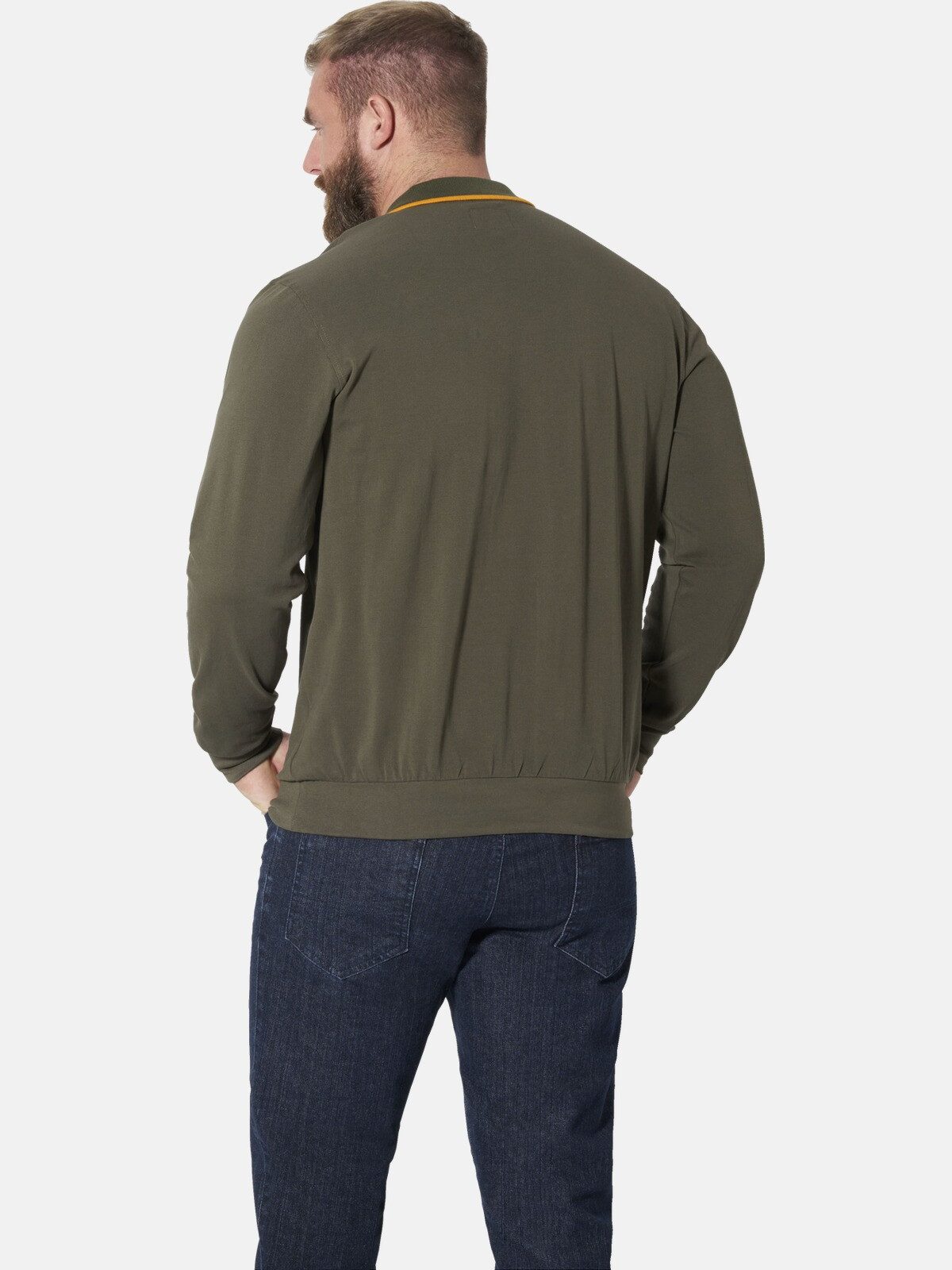 Jan Vanderstorm Langarm-Poloshirt LOKI mit Flachstrickkragen – Bild 2 von 5