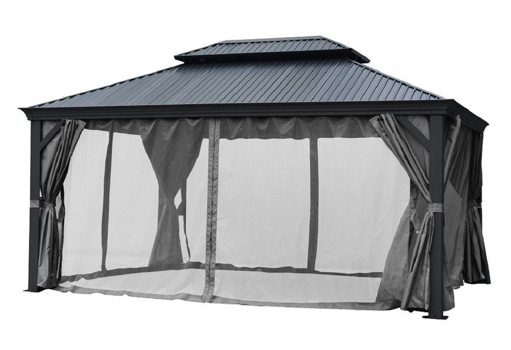 JetLine Pavillon Pavillion Garten Pergola mit festem Metalldach und