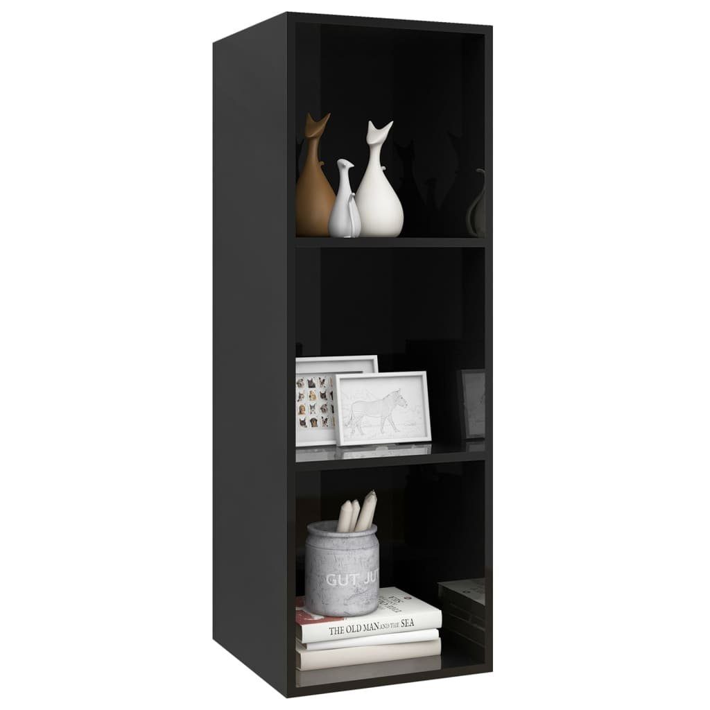 TV-Schrank cm TV-Wandschrank furnicato Hochglanz-Schwarz 37x37x107 Holzwerkstoff