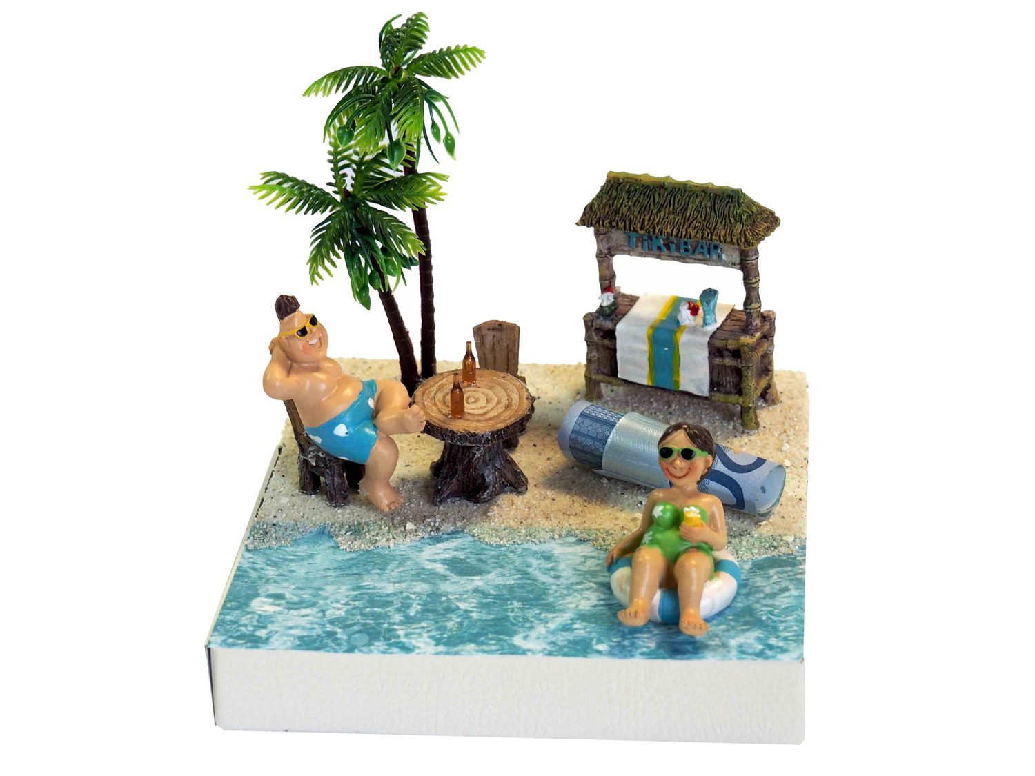 Geschenkbox Geldgeschenk Verpackung Tiki Bar Paar Urlaub Reise Strand Hochzeit