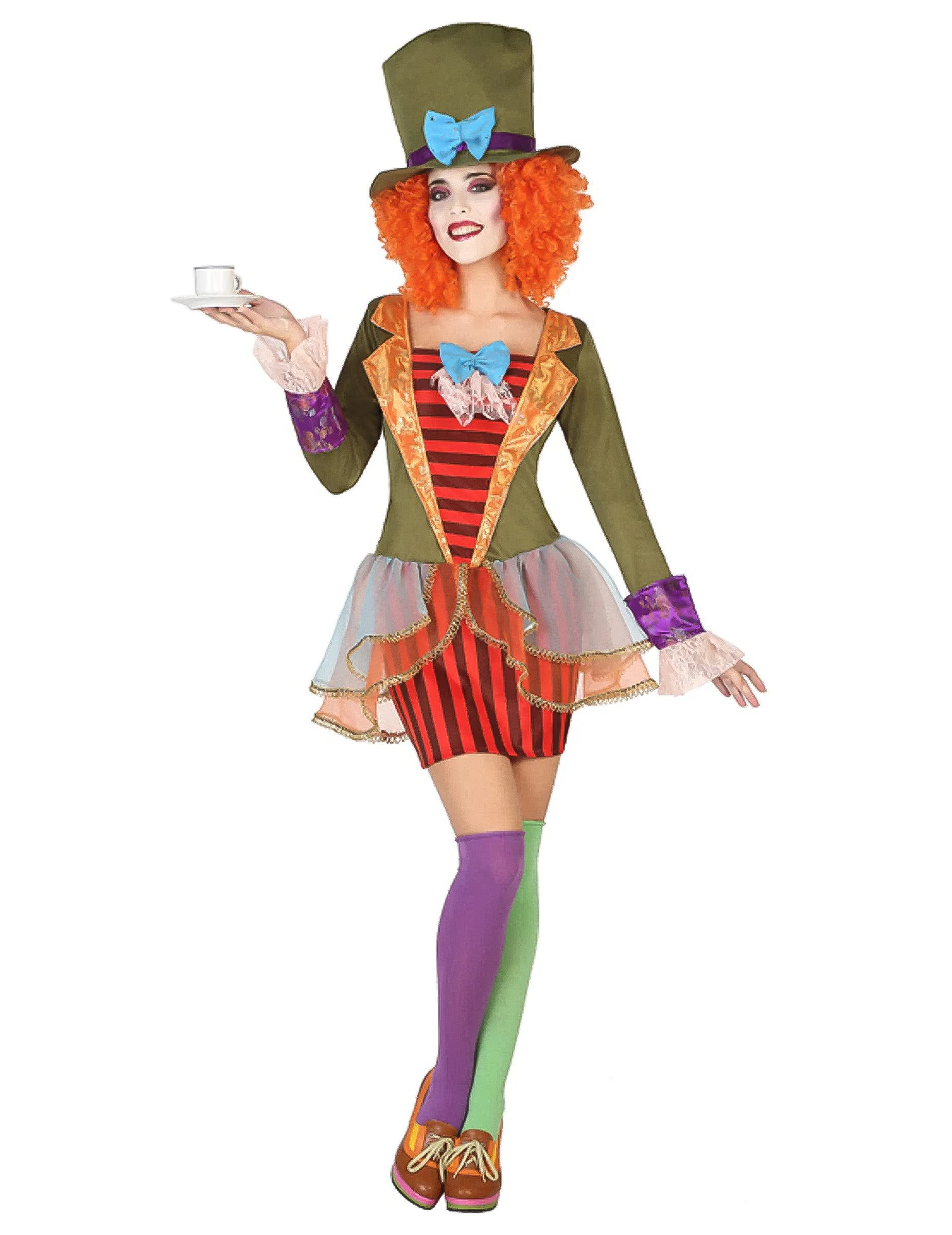 Kostüm Verrückte Hutmacherin Damenkostüm bunt