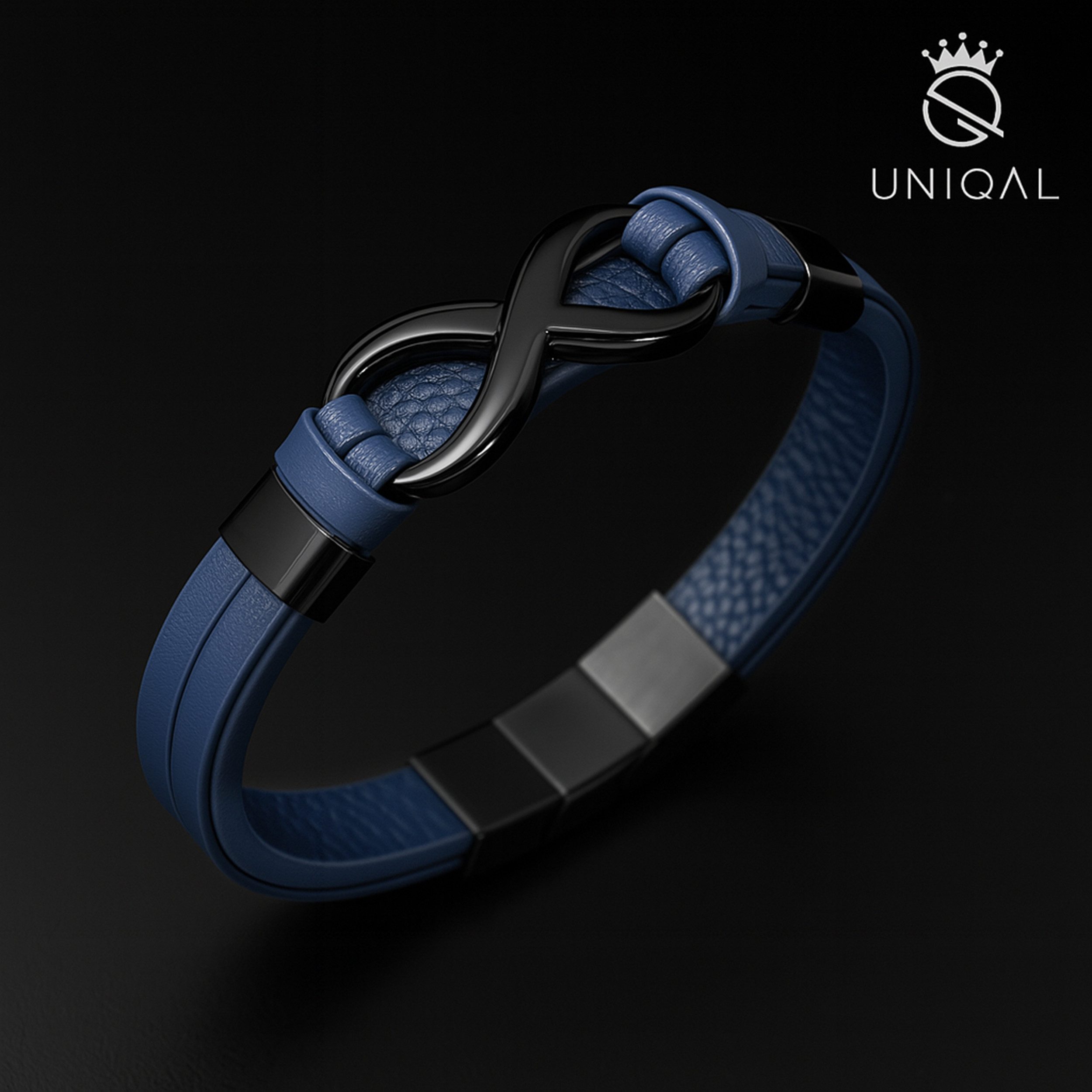 UNIQAL.de Lederarmband Unendlichkeit Leder Armband "INFINITY" Herren (Edelstahl, Echtleder, Casual Style, Handgefertigt), Designed in Germany