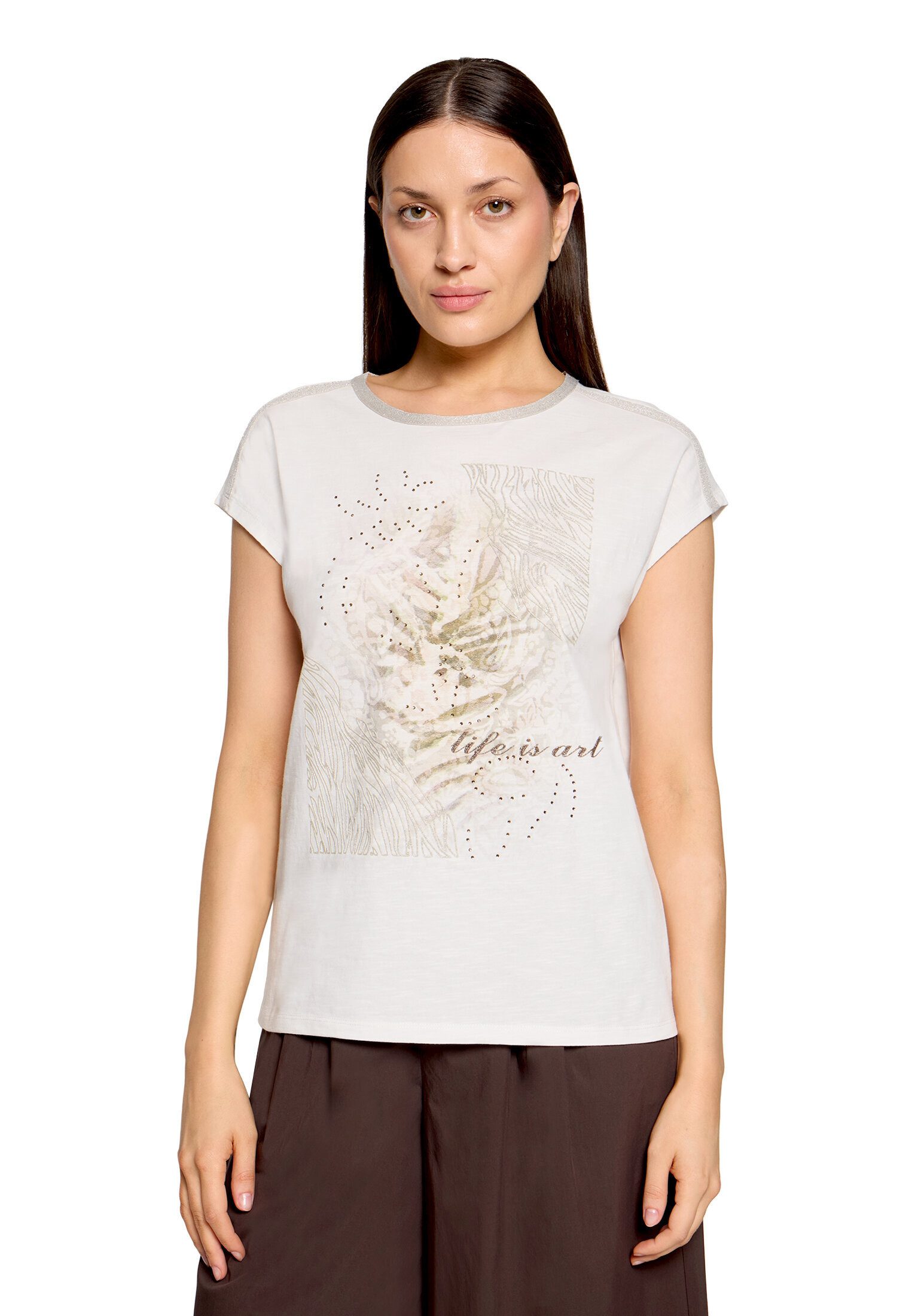 Cartoon Kurzarmshirt Damen mit Placement (1-tlg)