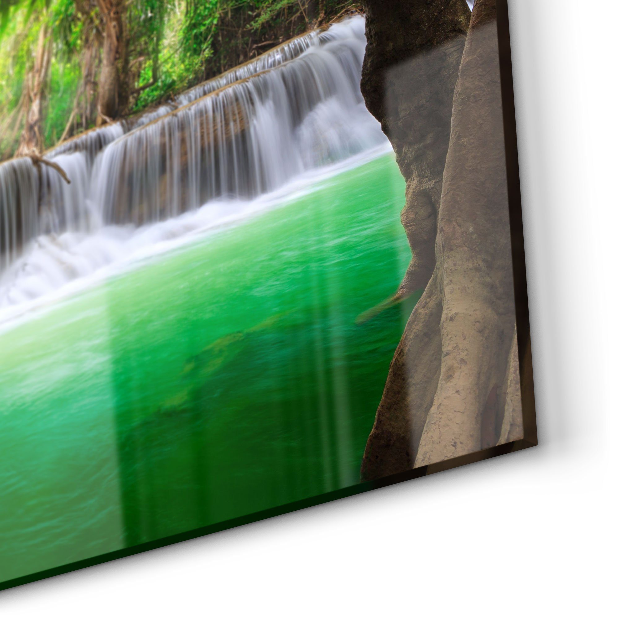 Spritzschutz Glas Herdblende Regenwald', Küchenrückwand Badrückwand im DEQORI 'Wasserfall