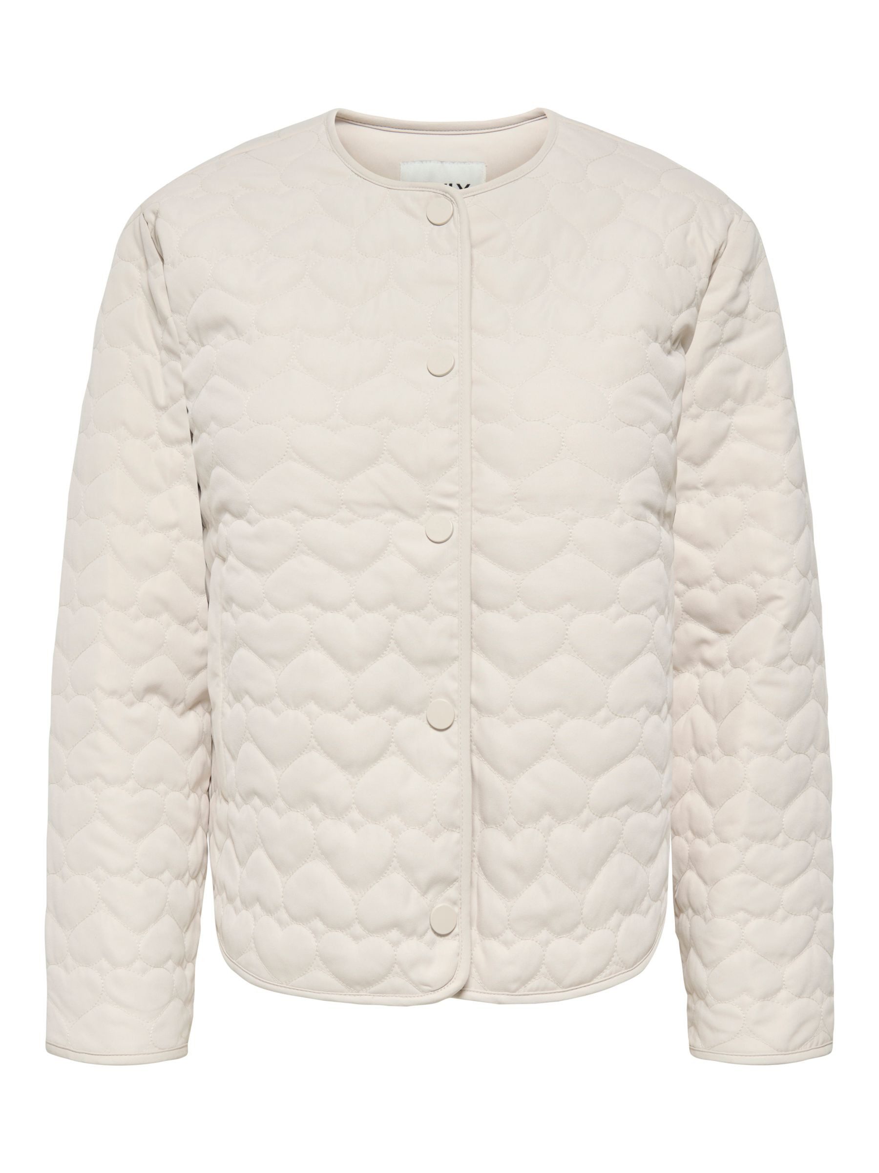ONLY Blouson Rundkragen Knopfverschluss Eingrifftaschen Unifarben (1-St) ONLHEART QUILTED JACKET NOOS OTW