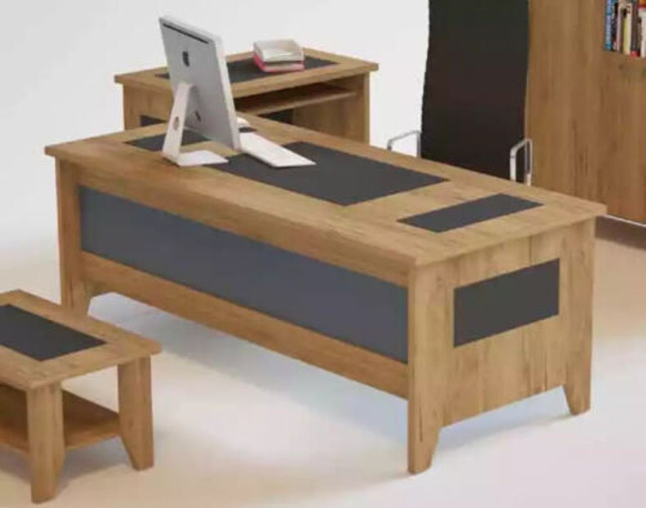 JVmoebel Schreibtisch Moderner Brauner Schreibtisch Luxus Erweiterbare Möbel Holz Büro (1-St., 1x nur Schreibtisch), Made in Europa