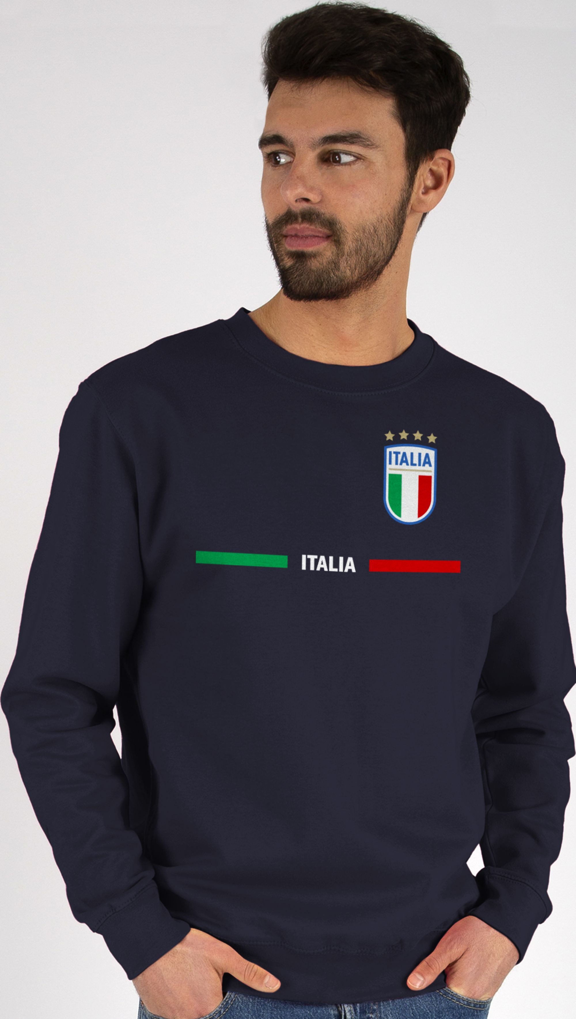 Shirtracer Sweatshirt Italien Trikot Wappen, Italia mit Stolz, Italienisches Fan-Motiv (1-tlg) 2026 Fussball WM Fanartikel