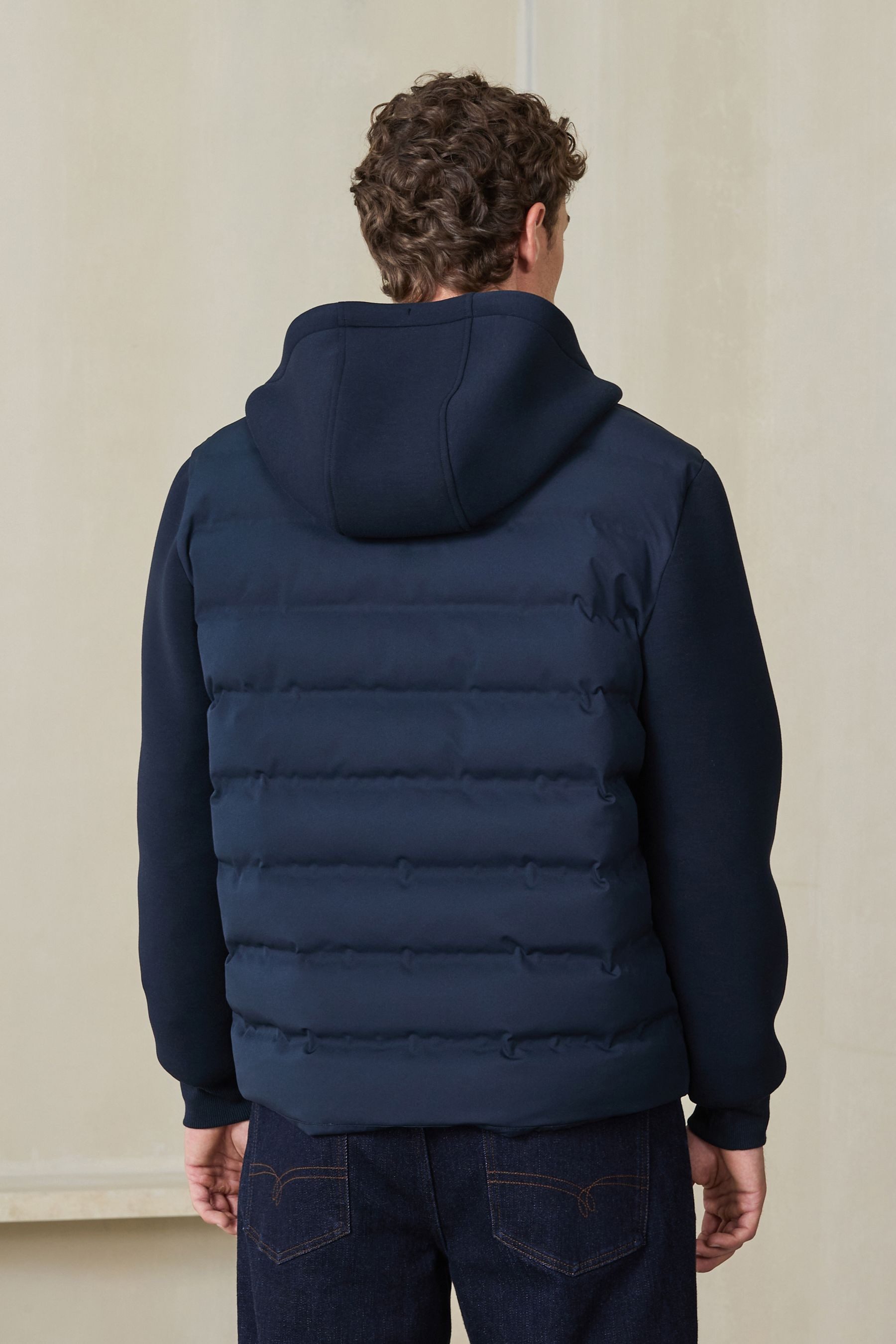 Next Hemdjacke Gesteppte Hybrid-Jacke mit Kapuze (1-St)