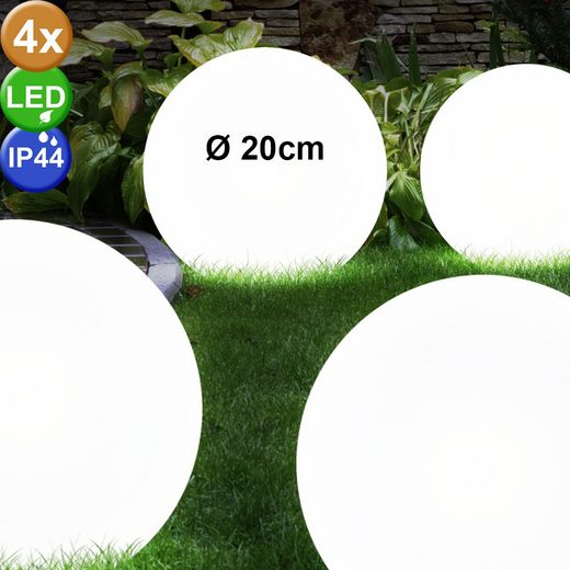 etc-shop LED Gartenstrahler, 4er Set LED Solar Garten Außen Bereich