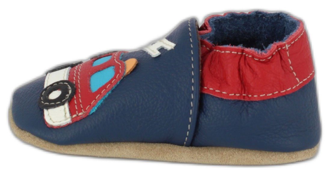 Beck Krabbelschuh Feuerwehr Krabbelschuh (weiche, leichte, flexible Lauflernschuhe, für die allerersten Schritte im Leben) chromfrei gegerbtes Leder, seitliche  – Bild 5 von 5