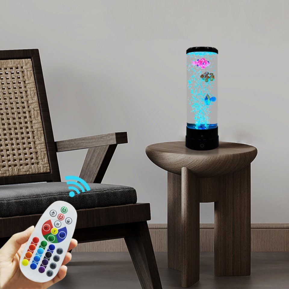 DOPWii LED Dekolicht LED Dekolicht,Lavalampe mit 7 Farbwechsel für Zuhause,LED Tischleuchte, Erleben Sie die „Untersee“-Welt, 7-Farben-Lichtschaltung Schwarz | Leuchtfiguren