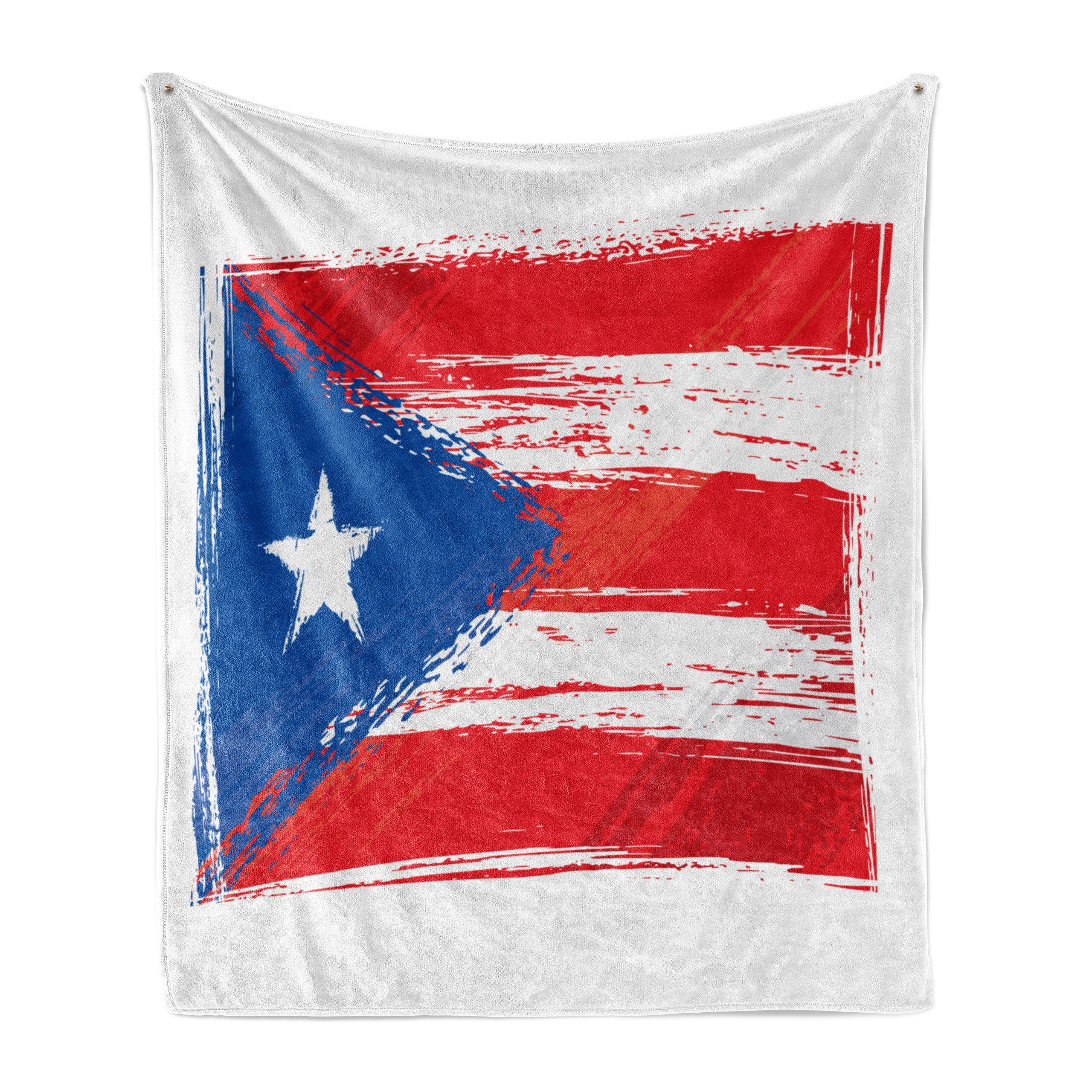 Online-Versandhandel Wohndecke Gemütlicher Plüsch Innen- Rico Country Sketch Außenbereich, Puerto und den Flag für Abakuhaus