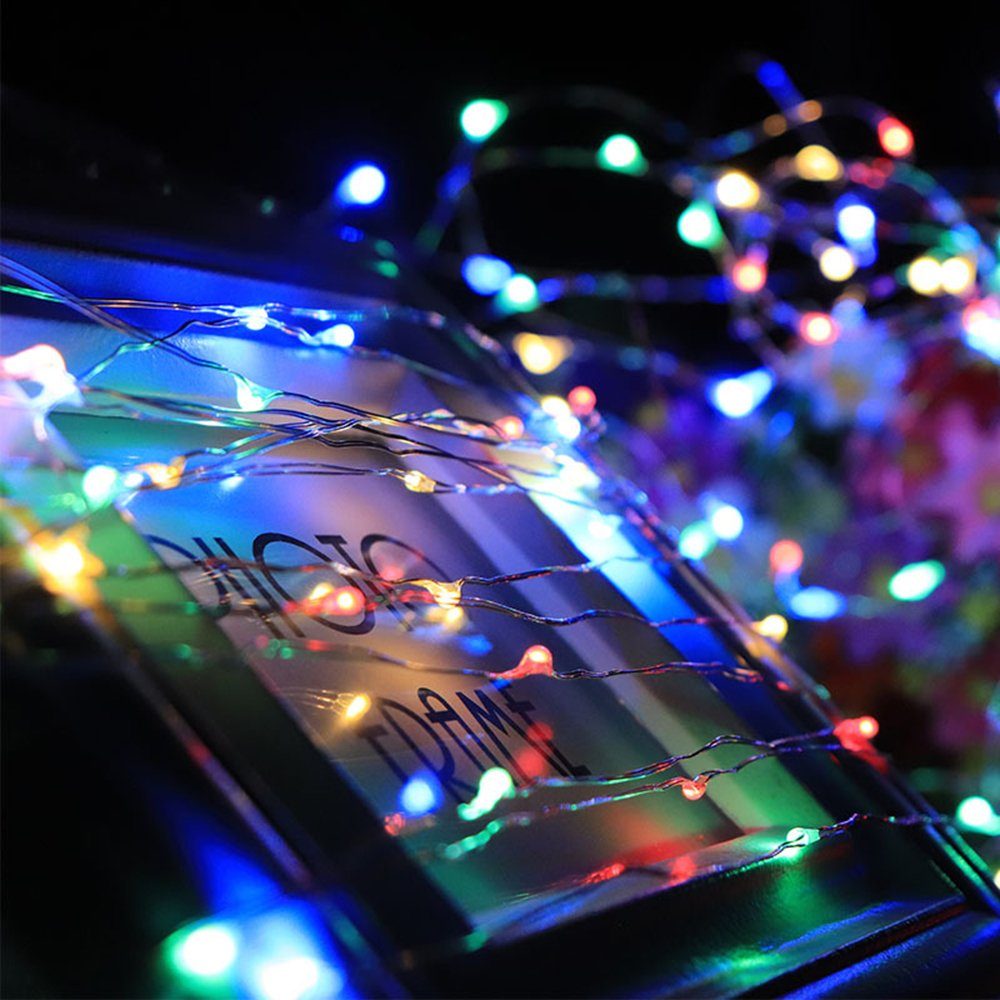 Packungen, LED-Lichterkette Sunicol Multicolor 2M, Silberdraht, 6 je wasserdicht, Batterie
