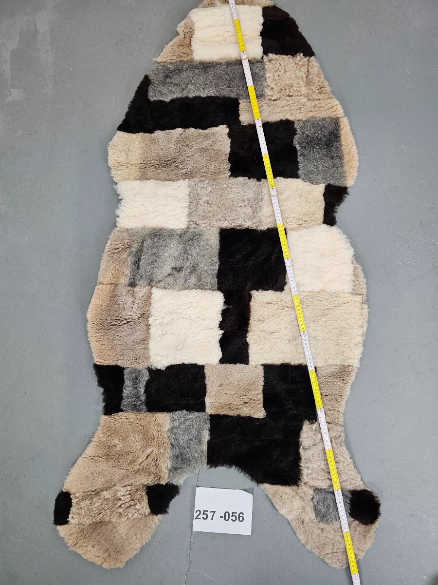 Provellus Fellteppich Patchwork Schaffell Öko Unikat – Naturfarben, weich & einzigartig