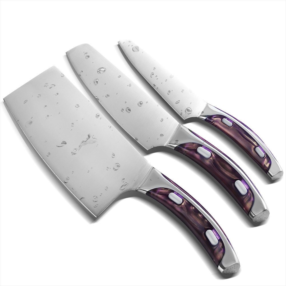 Home safety Messer-Set 3tlg.Küchenmesser Kochmesser Obstmesser Set (3-tlg)
