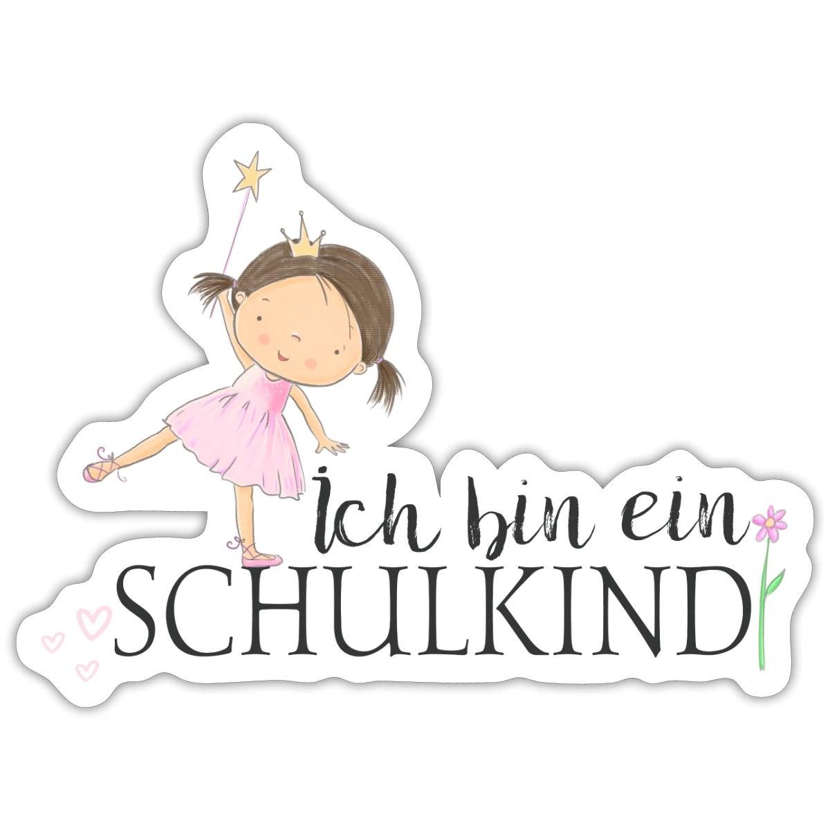 Spreadshirt Aufkleber Einschulung Ich Bin ein Schulkind Prinzessin Sticker Aufkleber