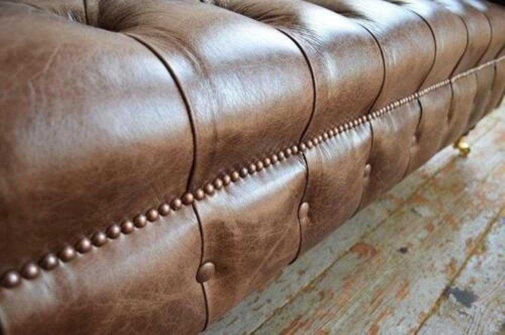 Leder Chesterfield-Sofa in Rollen Sitzer Made Europa Sofort, Chesterfield Teile, Polster Couch Sofa JVmoebel 3 1 100%