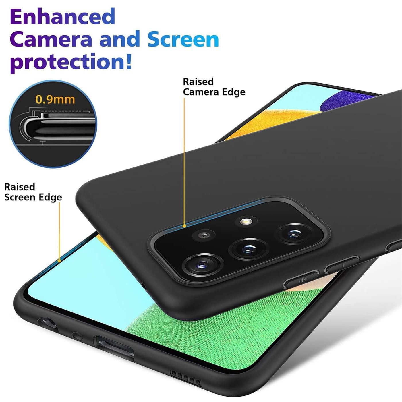 CoolGadget Handyhülle Black Series Handy Hülle für Samsung Galaxy A52 / A52 5G / A52s 5G 6,5 Zoll, Edle Silikon Schutzhülle für Samsung A52 / A52 5G / A52s 5G Hülle