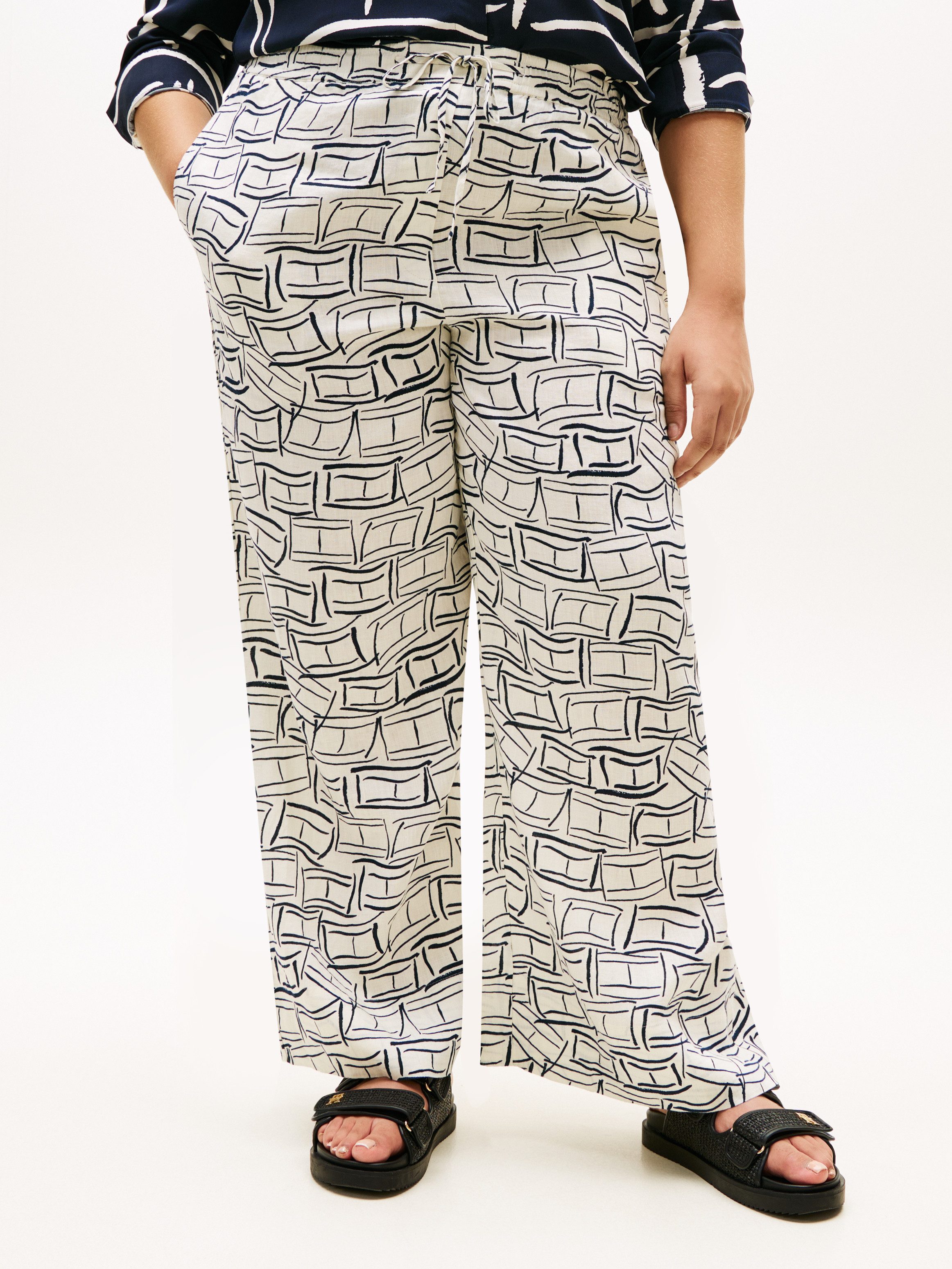 Tommy Hilfiger Curve Stoffhose CRV ESS LINEN PULL ON PANTS in großen Größen