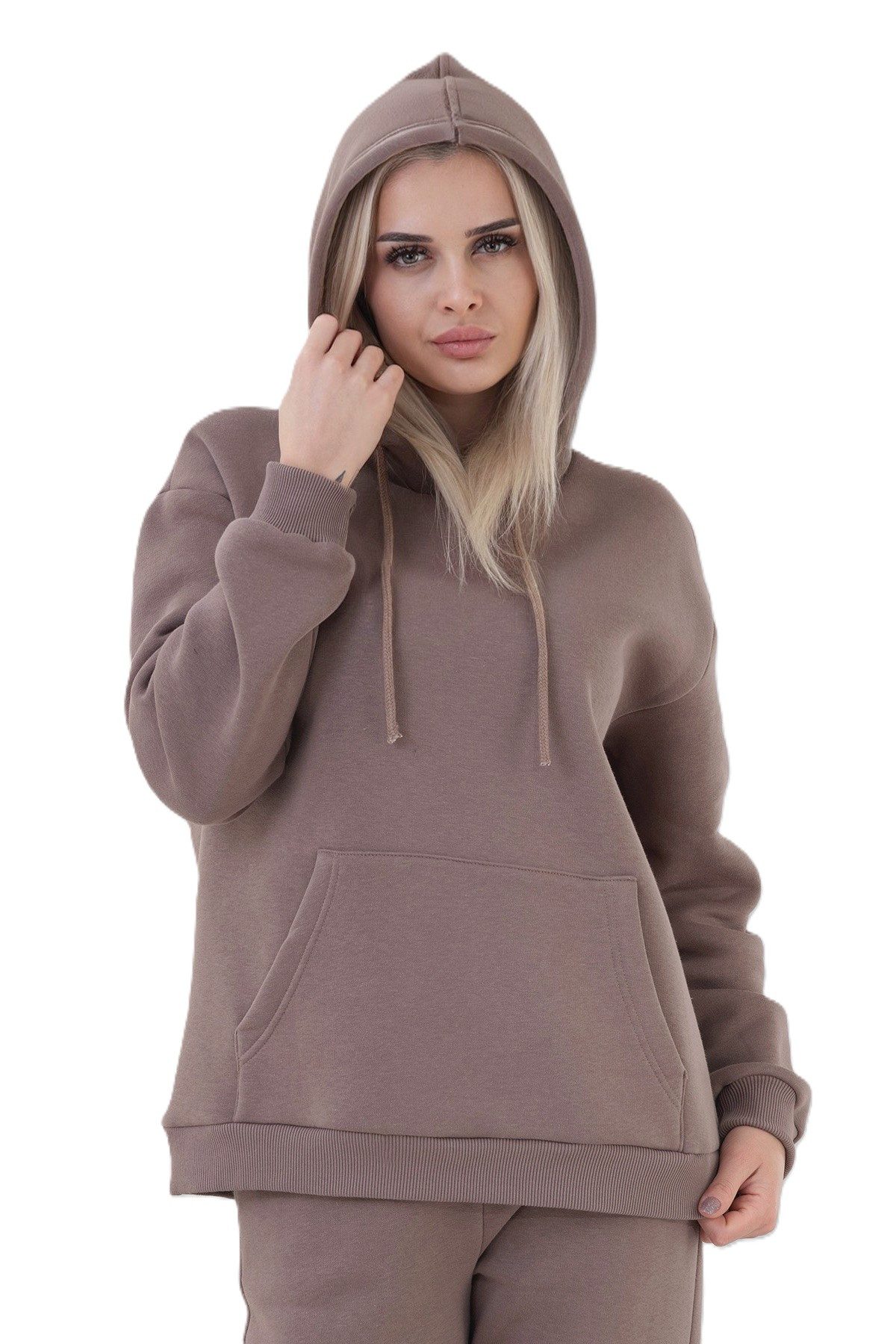 fashionshowcase Jogginganzug Damen Sportanzug 2-teilig mit Kapuzenhoodie & Hose 100% Baumwolle