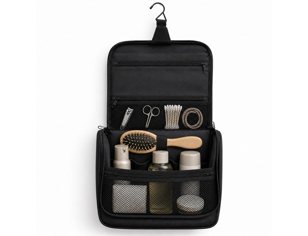 BEAZZ Kulturbeutel Kulturtasche Herren groß - Kulturbeutel zum Aufhängen - Waschtasche, Durchdachtes Raumwunder, Sehr leicht