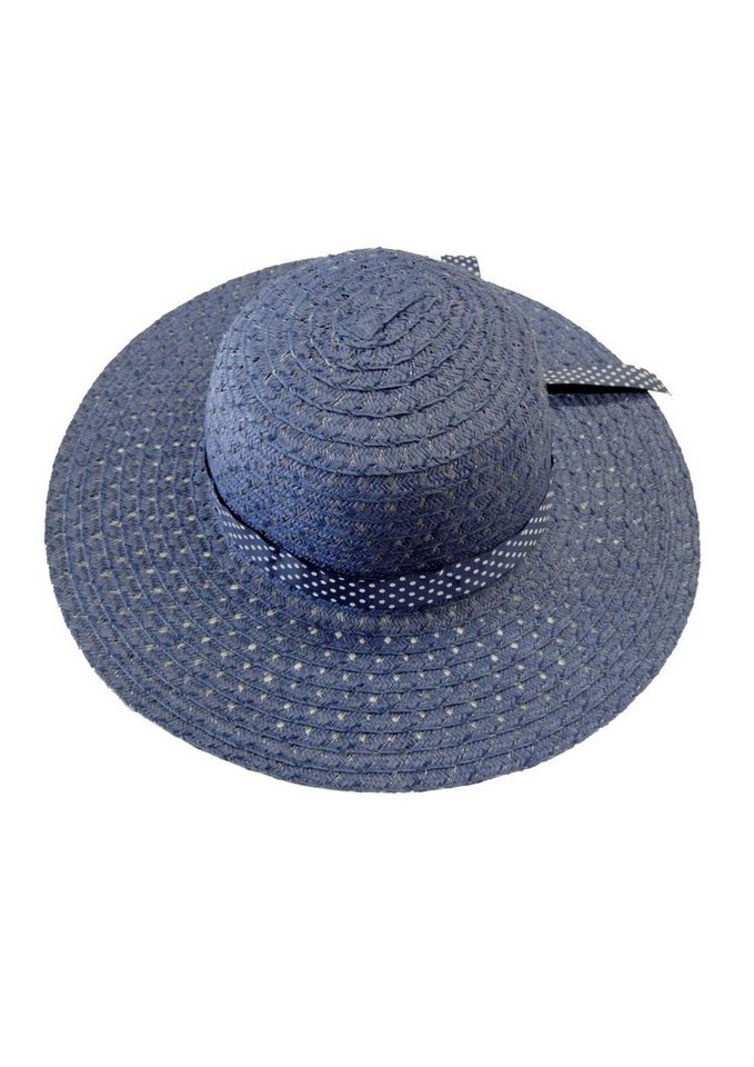Chaplino Strohhut mit gepunktetem Hutband, Aus reinem und strapazierfähigem  Papier-Stroh gefertigt