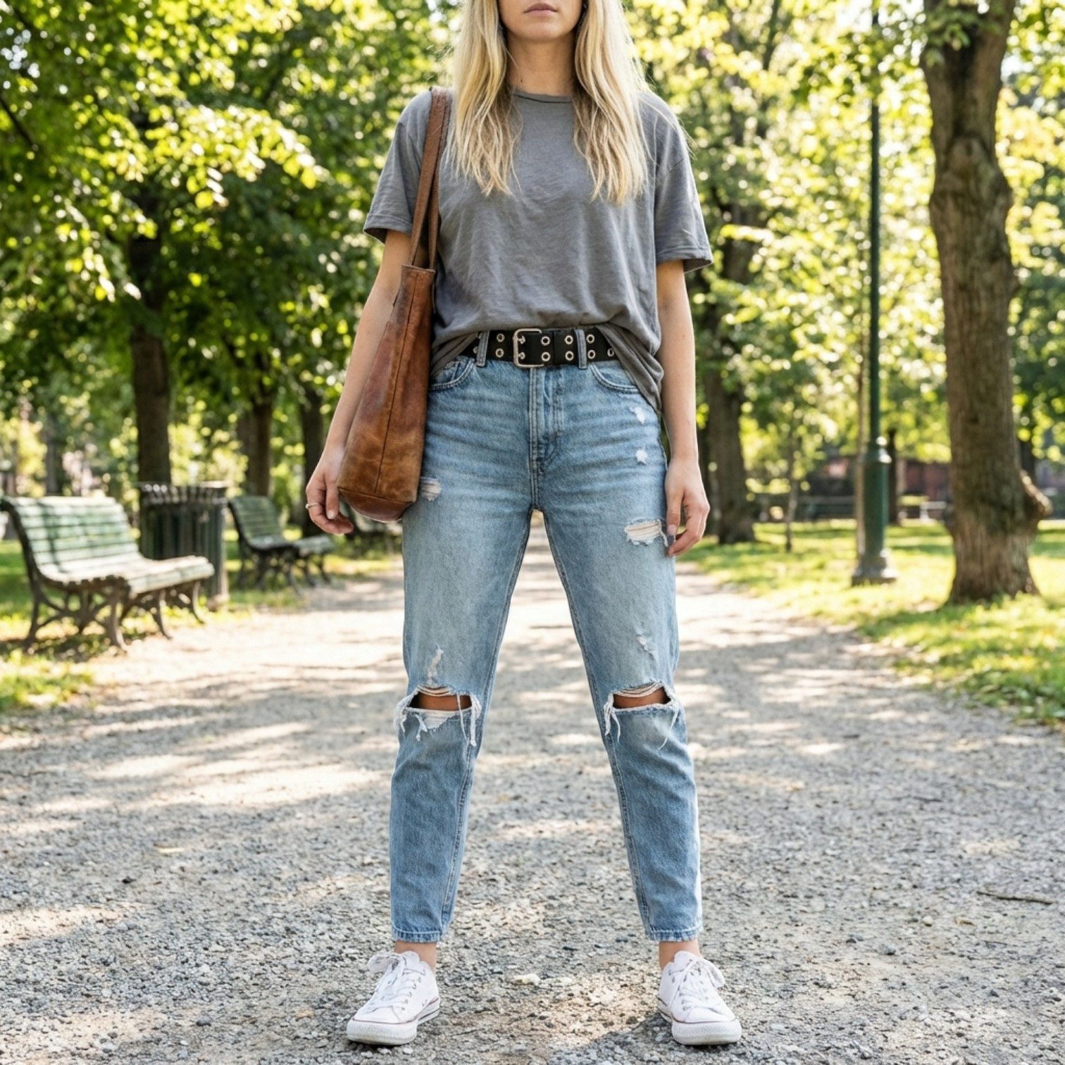 FRONHOFER Nietengürtel Damen Rindleder breit (1-St) Doppeldorn, Retro, für Jeans – Bild 4 von 5