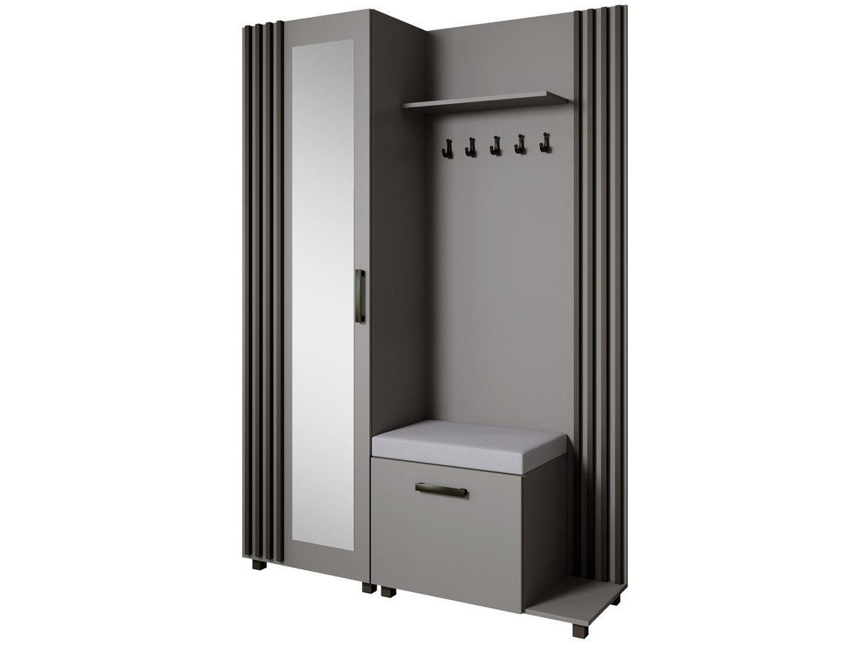 Beautysofa Garderoben-Set Livia – Design, Funktion und Ordnung in Perfektion, (Geräumiger Schuhschrank, mit praktischer Kleiderstange)
