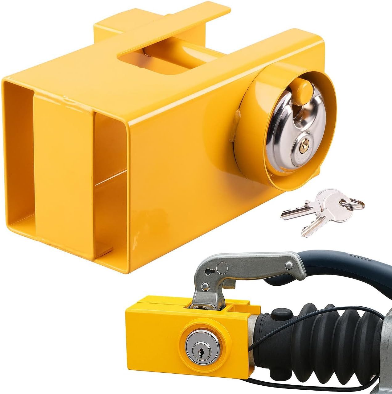 BlingBin Anhängerschloss Universelles Anhängerschloss/Kastenschloss für Fahrzeug-Anhänger (1er Set, 1-tlg., 21 x 11 x 11 cm), Autoanhänger-Schloss, Anhängerschloss für Kfz-Anhänger