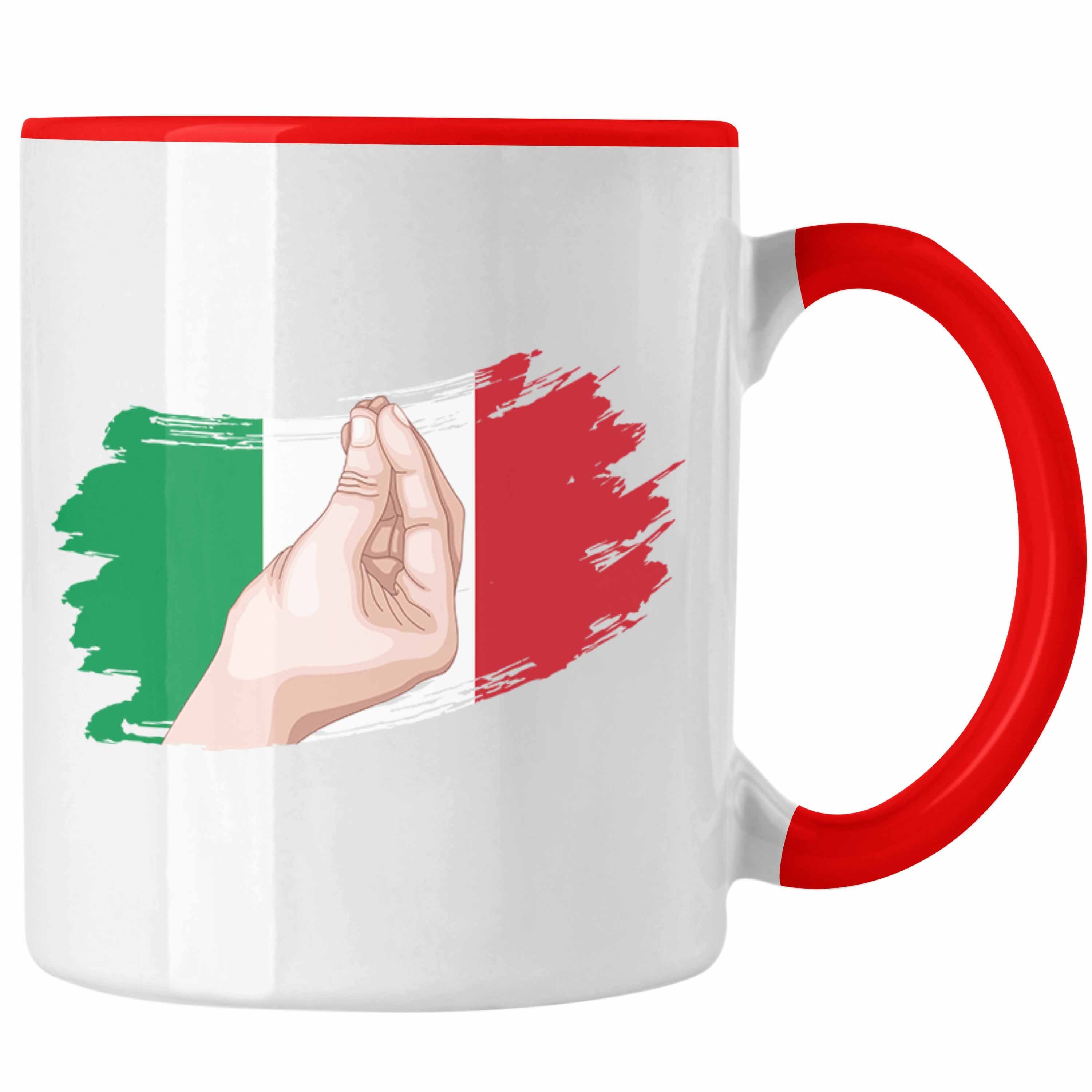 Trendation Tasse Italien Tasse Lustiges Geschenk für Italiener Urlaub Rom Rot