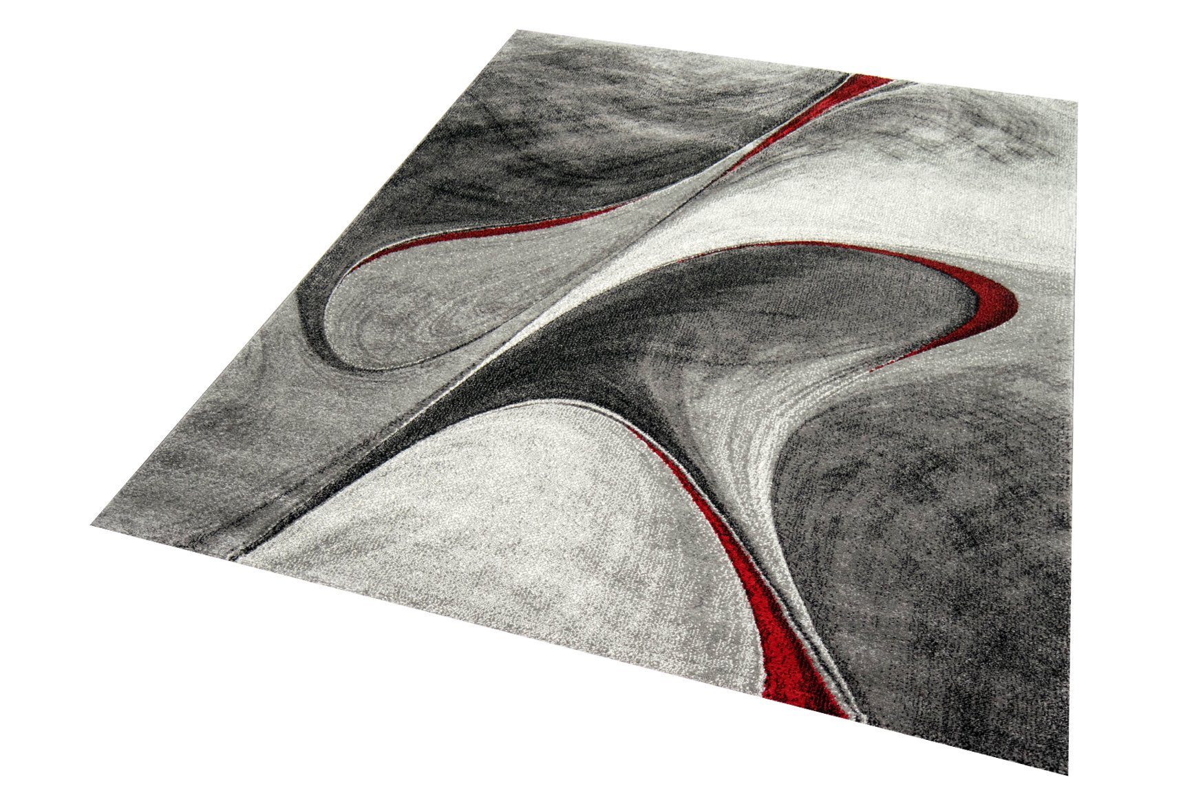 Carpetia Teppich Teppich modern Wohnzimmerteppich abstrakt in grau rot, rec günstig online kaufen