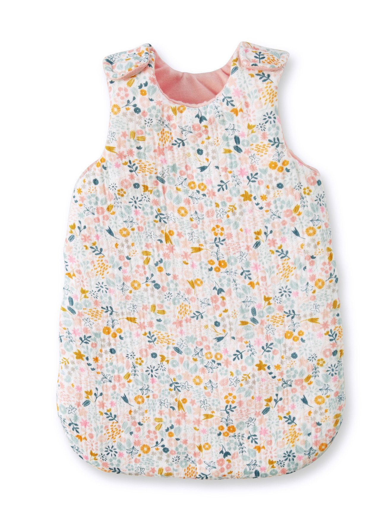 vertbaudet Puppen Accessoires-Set Puppen-Schlafsack aus Baumwoll-Musselin, aus Baumwoll-Musselin VINTAGE BLUMEN