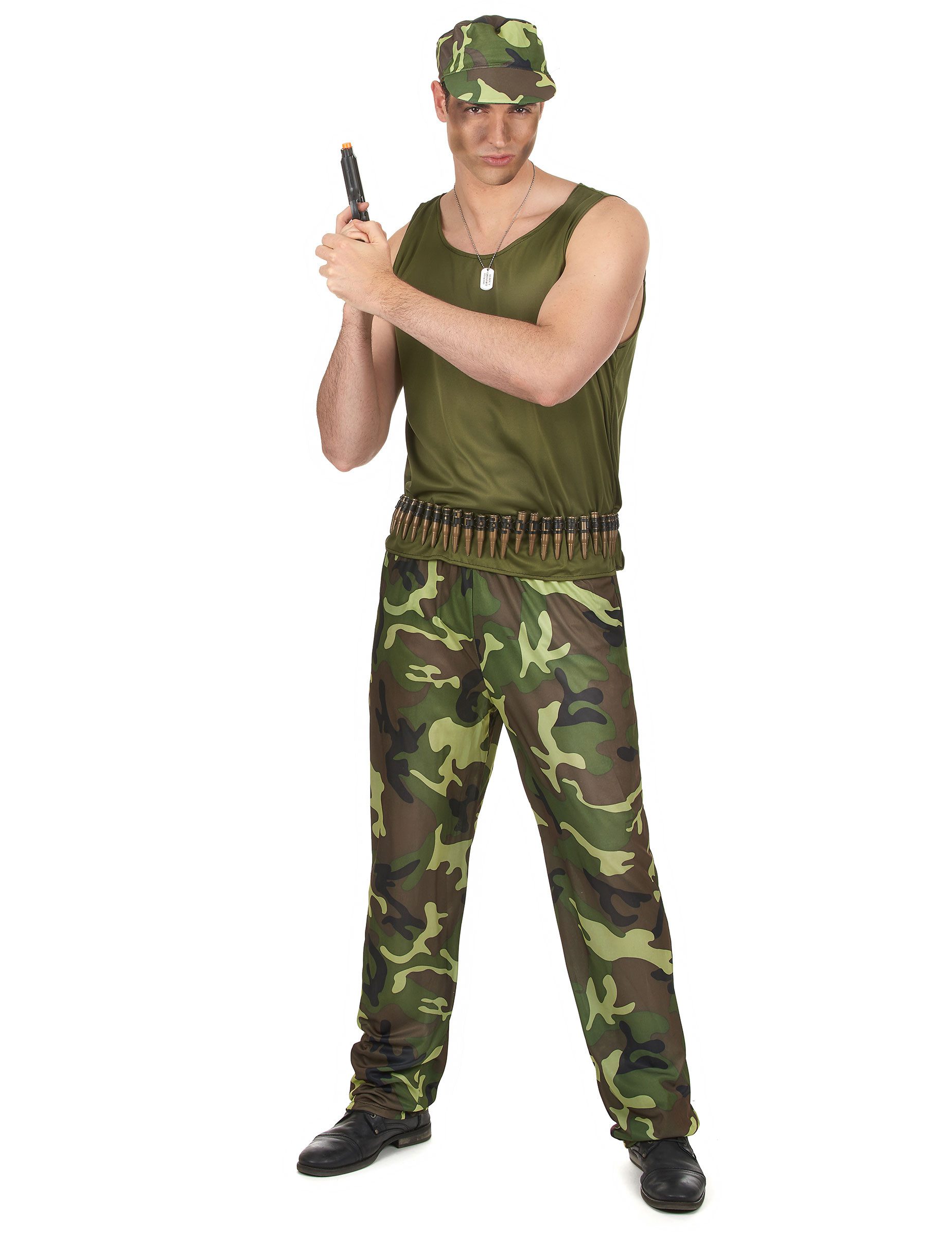 Kostüm Militär Herrenkostüm grün-braun