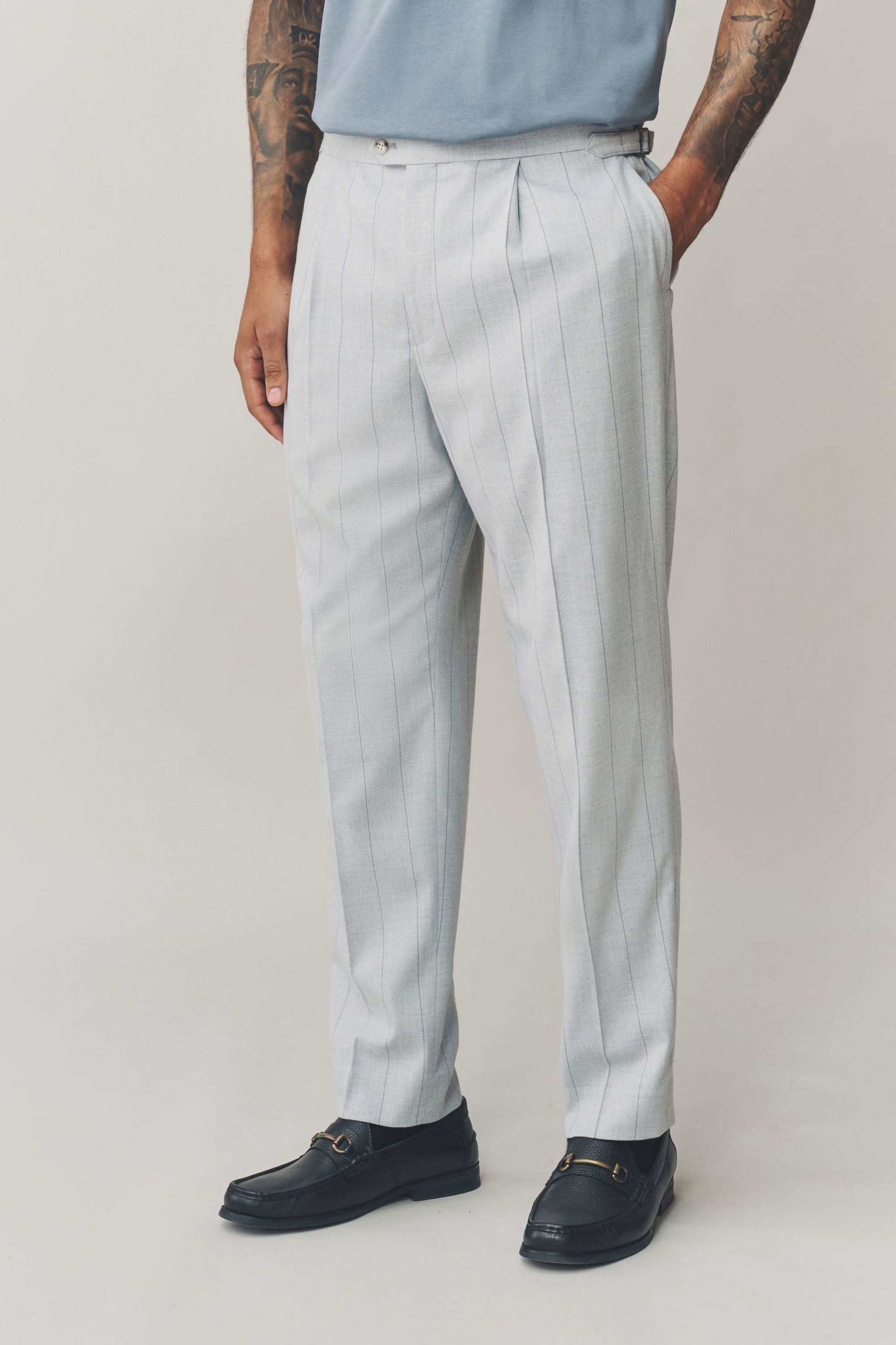 Next Anzughose Tailored Fit Anzughose mit breiten Streifen (1-tlg) günstig online kaufen