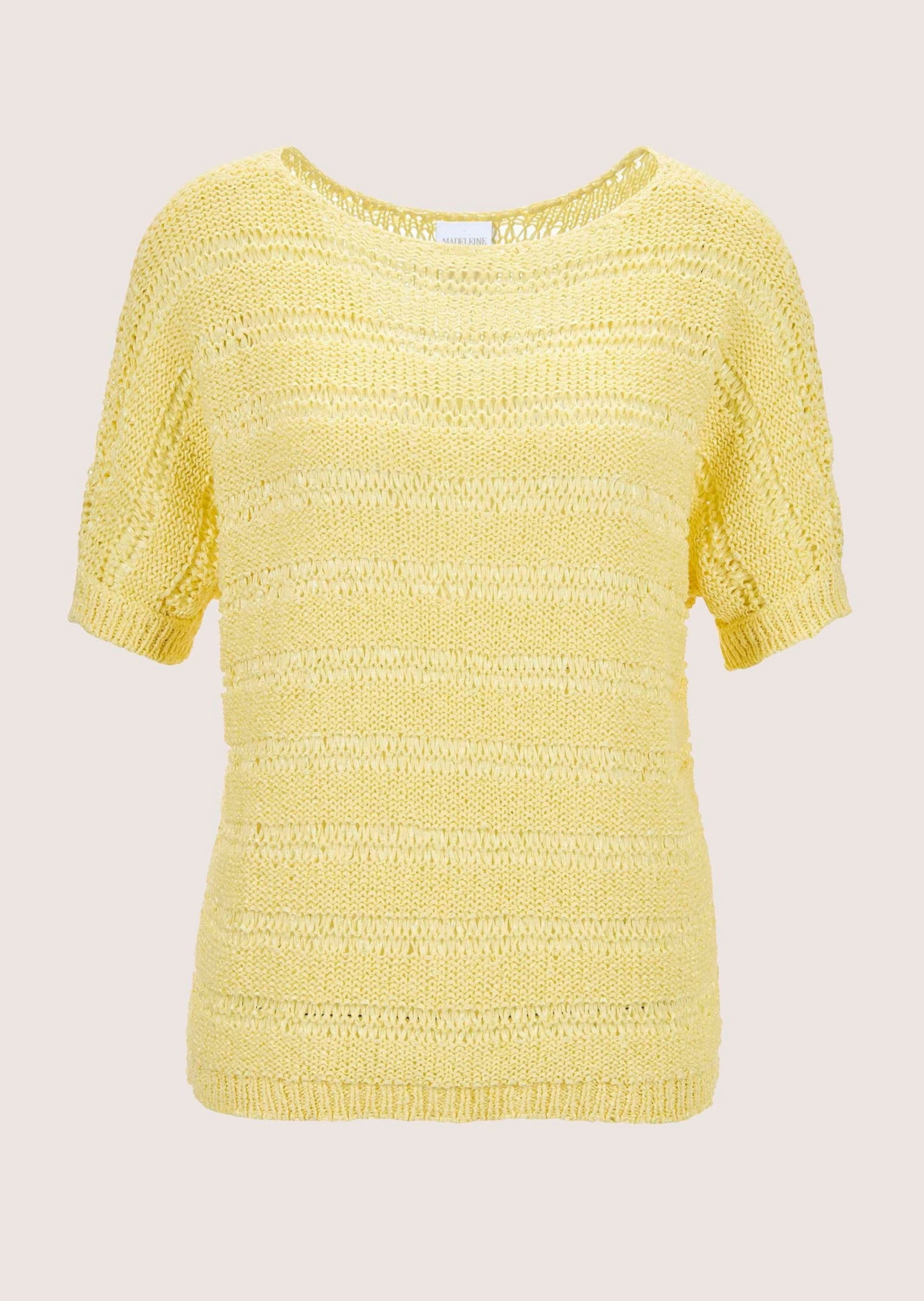 Strickpullover Ajour-Pullover mit Glanz-Effekt