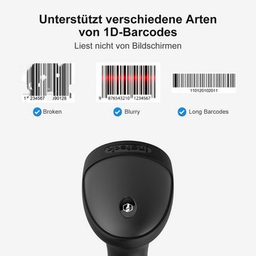 Inateck USB Barcode Scanner mit intelligenter Halterung, BCST-33 Handscanner