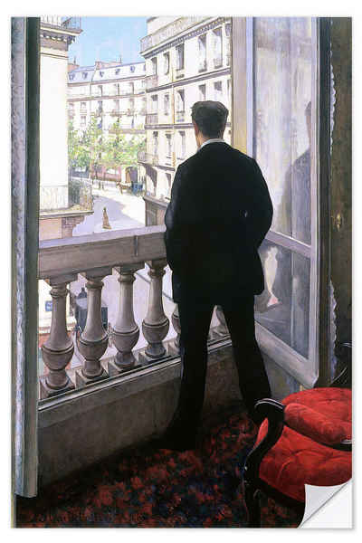 Posterlounge Wandfolie Gustave Caillebotte, Junger Mann am Fenster, Wohnzimmer Malerei