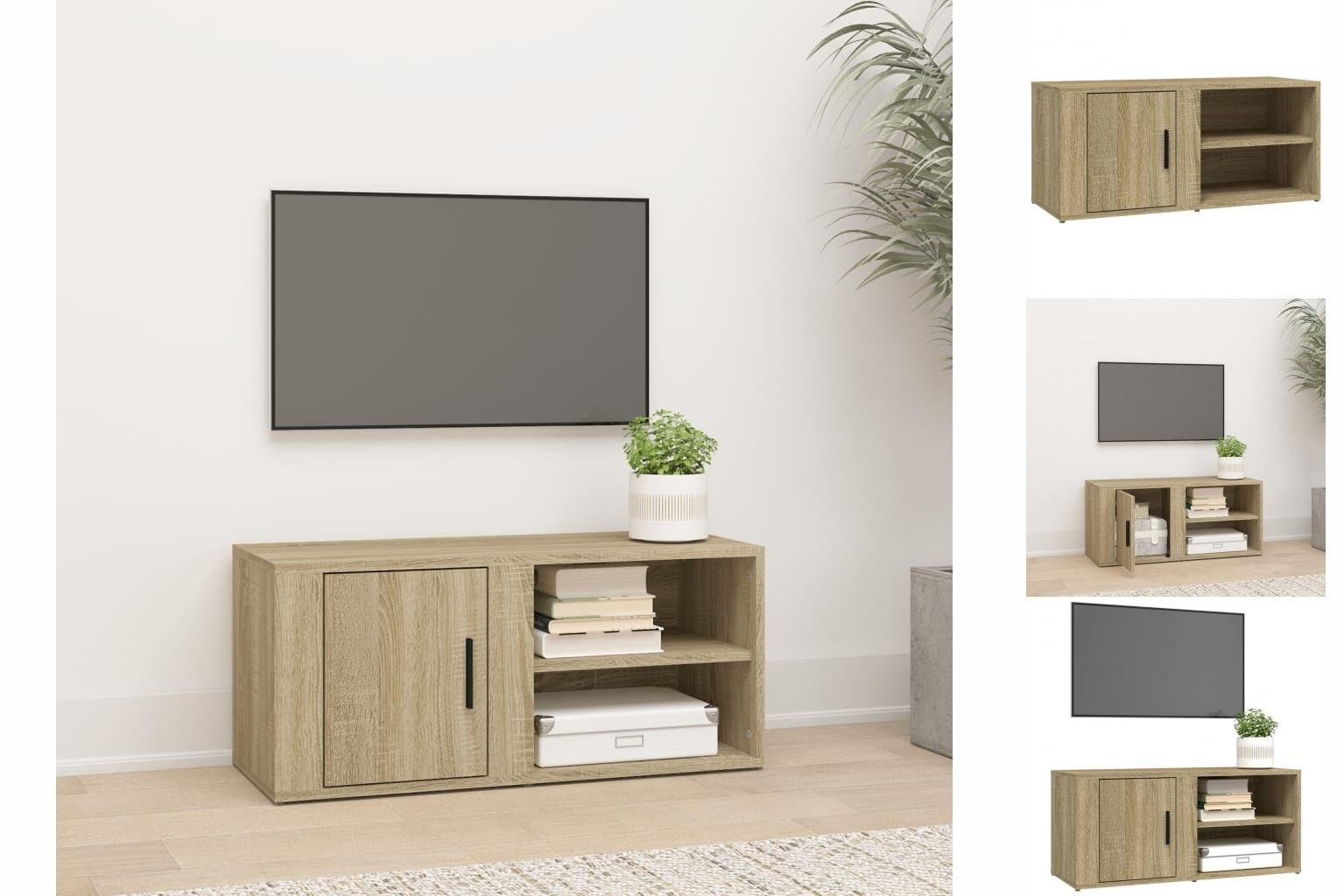 vidaXL TV-Schrank TV-Schrank Sonoma-Eiche 80x31,5x36 cm Holzwerkstoff TV-Lowboard Fernse