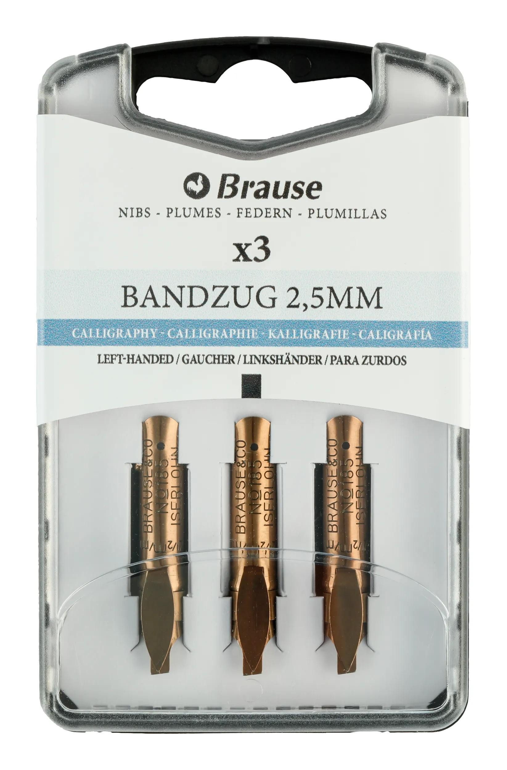 Brause Kalligraphie-Stift 5x Schachtel mit 3 Bandzugfedern für Linkshänder 318525B, BRAUSE