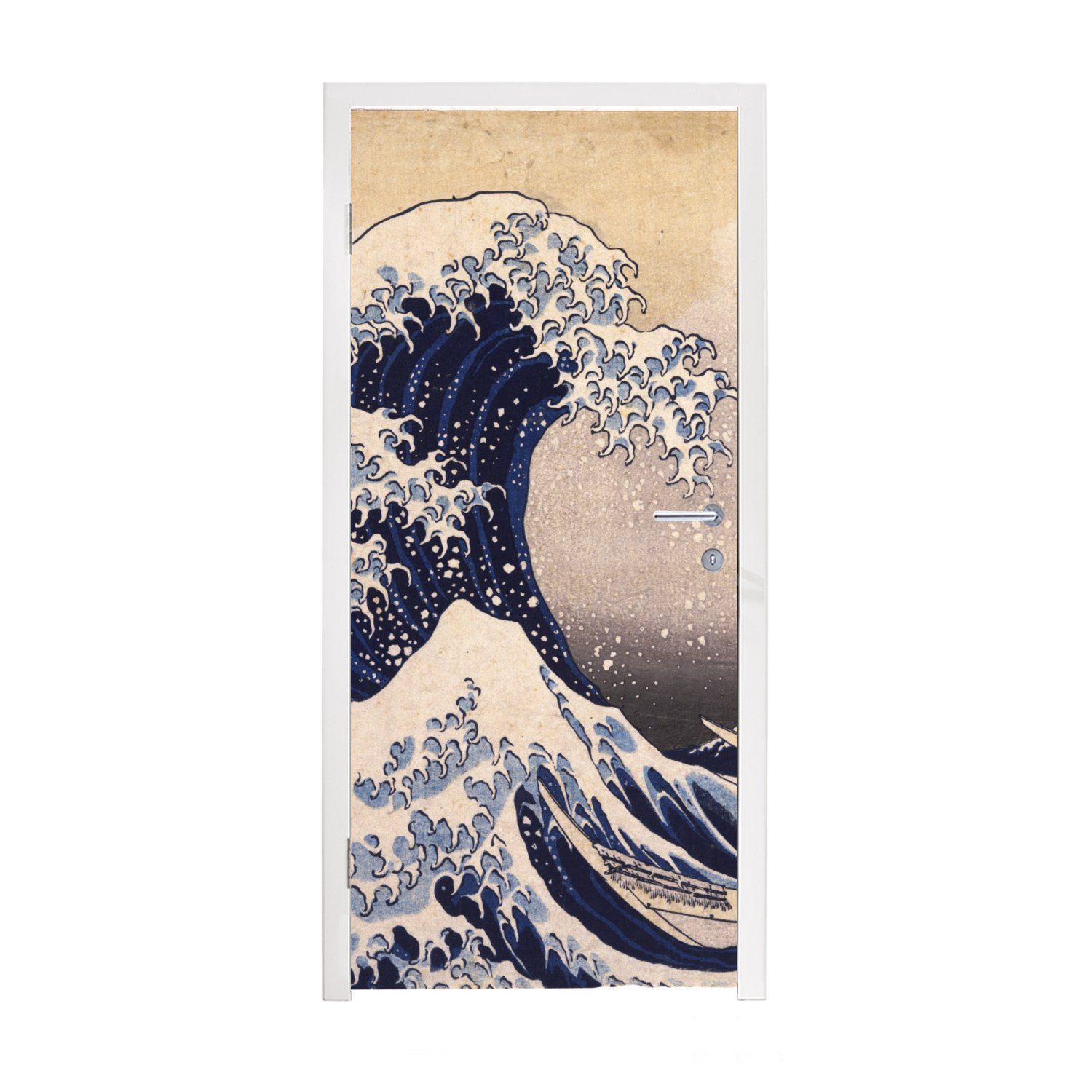MuchoWow Türtapete Die große Kluft von Kanagawa - Gemälde von Katsushika Hokusai, Matt, bedruckt, (1 St), Fototapete für Tür, Türaufkleber, 75x205 cm