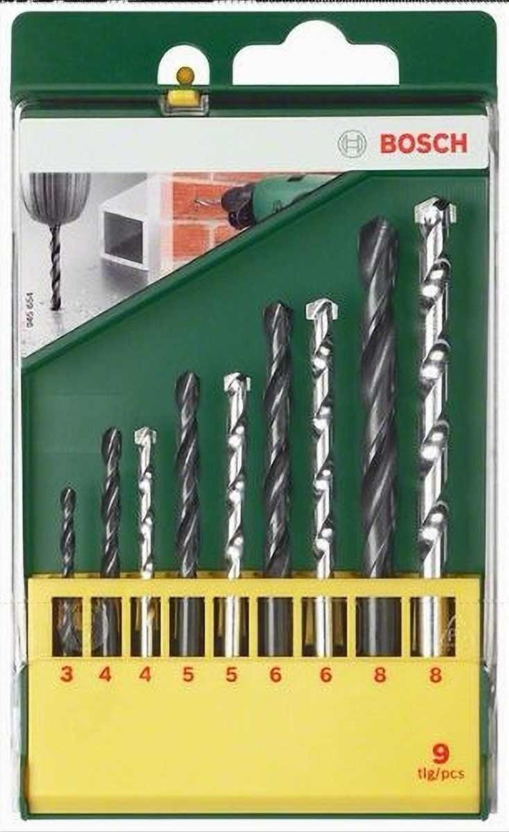 HM BOSCH 3 Bitset Bohrer- in und 9tlg. Metallbohrer Kunststof Bosch Set - Steinbohrer HSS R 8mm