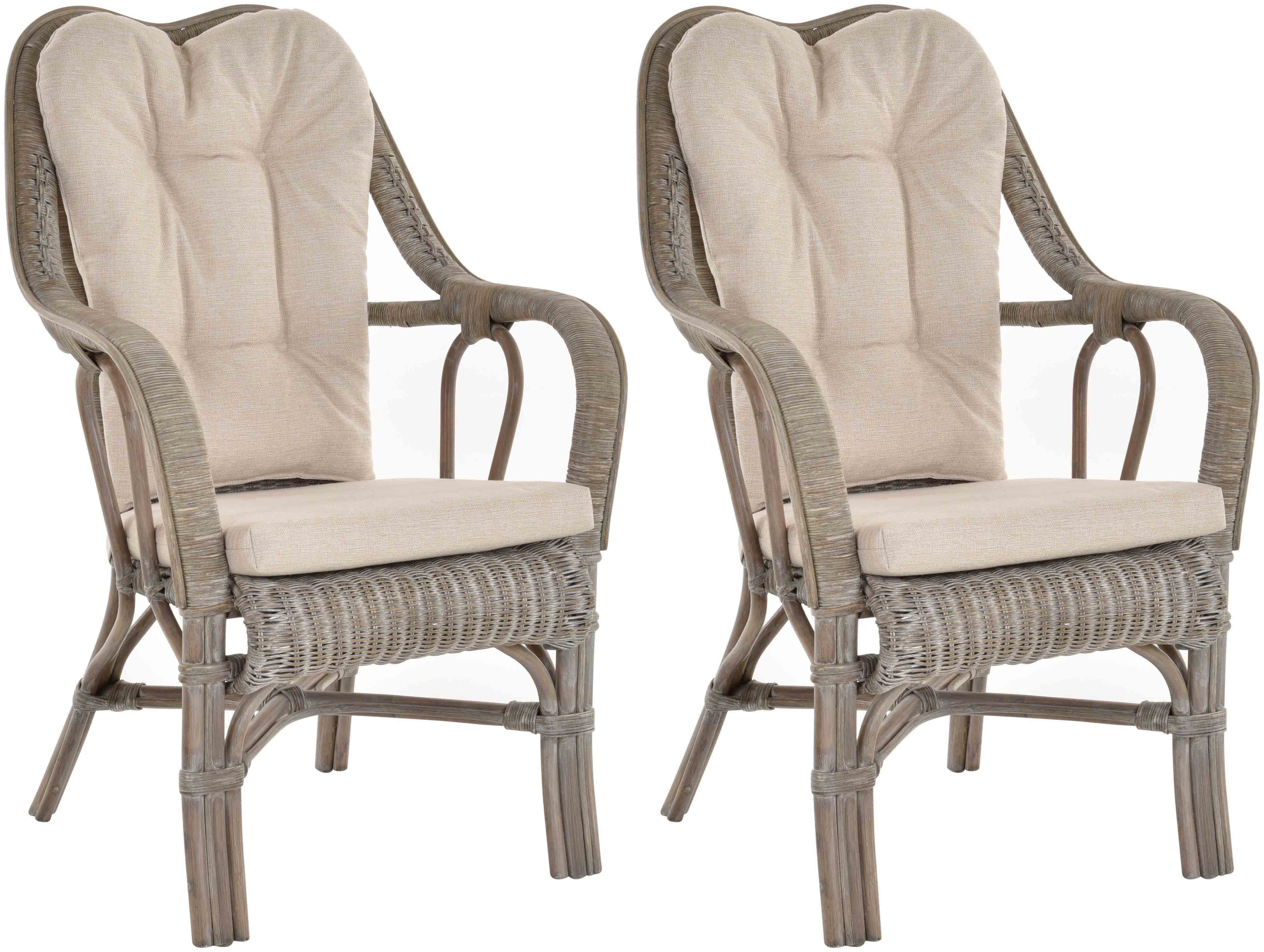 Krines Home Loungesessel Set/2 Rattan Wintergartensessel günstig online kaufen