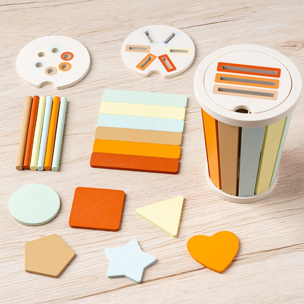 Coonoor Lernspielzeug Kinder Montessori Spielzeug Holz Farbe Form Sortiersp günstig online kaufen