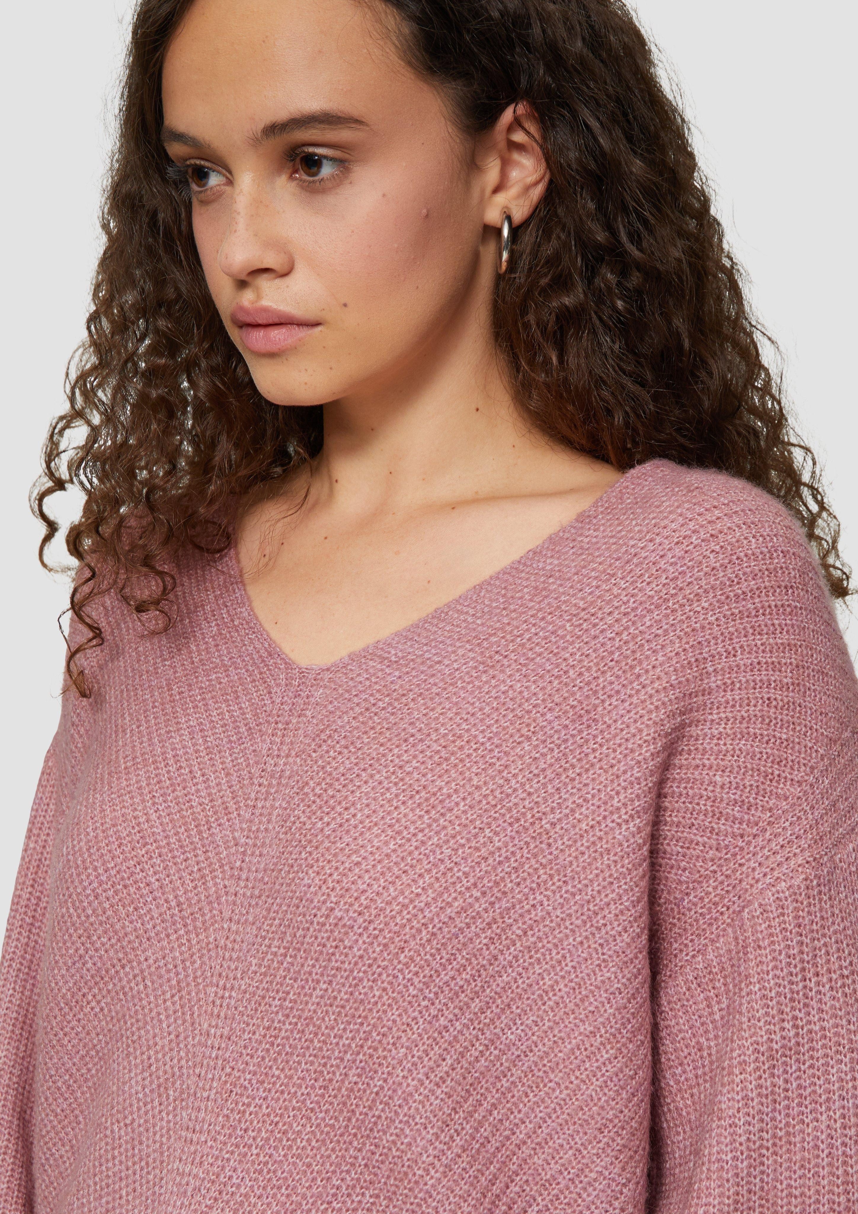 QS Strickpullover Weicher Pullover mit Rippstruktur günstig online kaufen