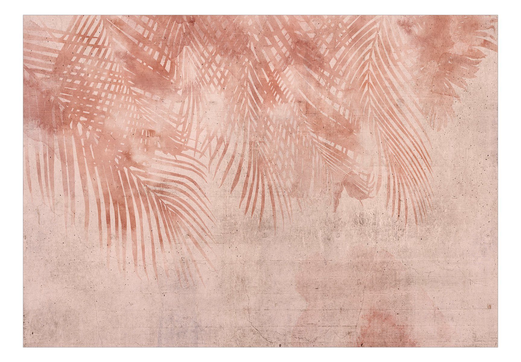 KUNSTLOFT Vliestapete Pink Trees lichtbeständige matt, Design 0.98x0.7 m, Tapete Palm halb-matt