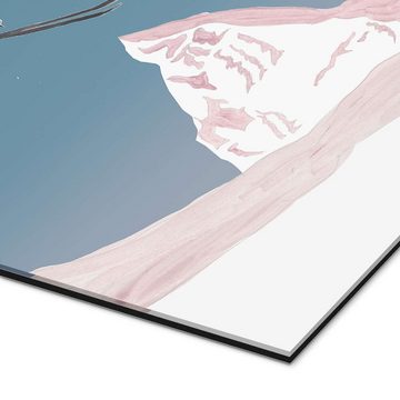 Posterlounge XXL-Wandbild Mantika Studio, Skifahrer beim Sprung, Illustration