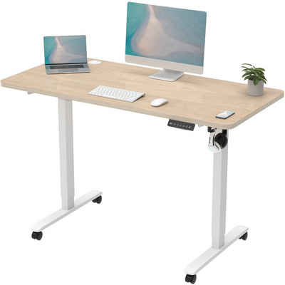 GUNJI Schreibtisch Höhenverstellbarer Elektrisch Schreibtisch mit Ladebuchsen 100x60 cm