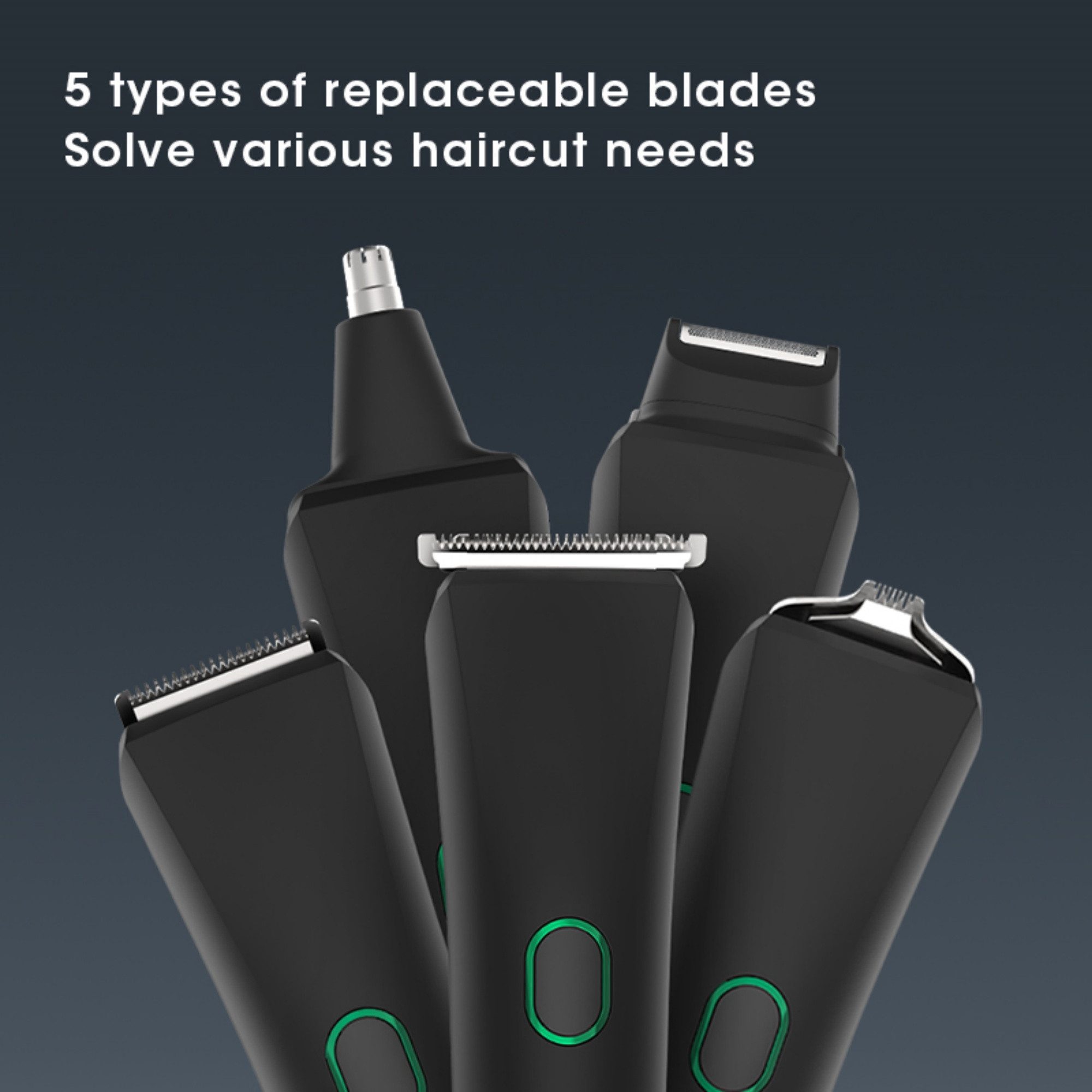 Forrlite Haarschneider Haarschneidemaschine Set Profi Haarschneider Herren, 5 in 1 Präzisionstrimmer Barttrimmer,Bartschneider Rasierer Herren, T-förmiger Trimmer Nasenhaartrimmer Körperhaartrimmer