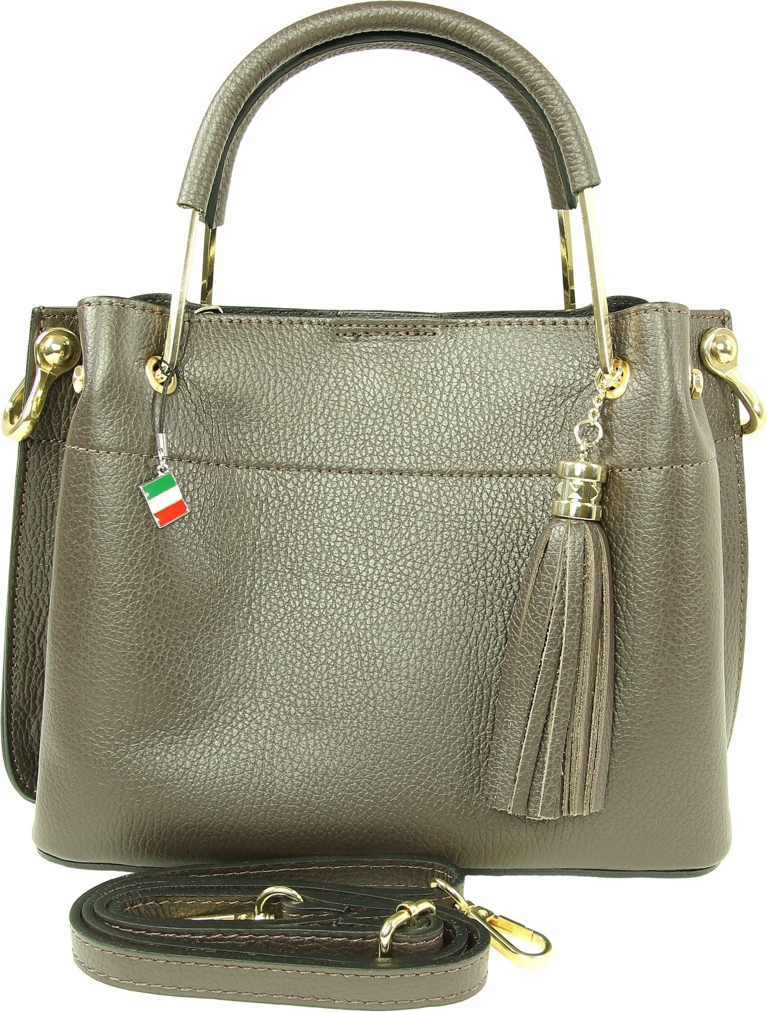 FLORENCE Handtasche Florence Damen Handtasche Echtleder braun (Handtasche), Damen Umhängetasche, Handtasche Leder, braun ca. 30cm x ca. 21cm hoch